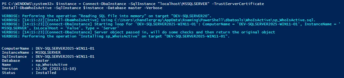 sp_WhoIsActive Results